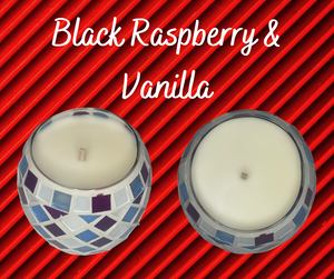 Mosaic Soy Wax Candle - Black Raspberry & Vanilla