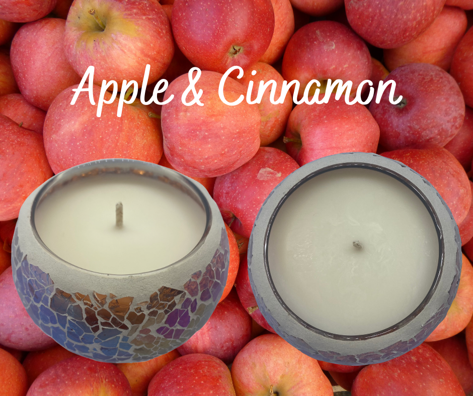 Amber Mosaic Soy Wax Candle fragranced with Apple & Cinnamon