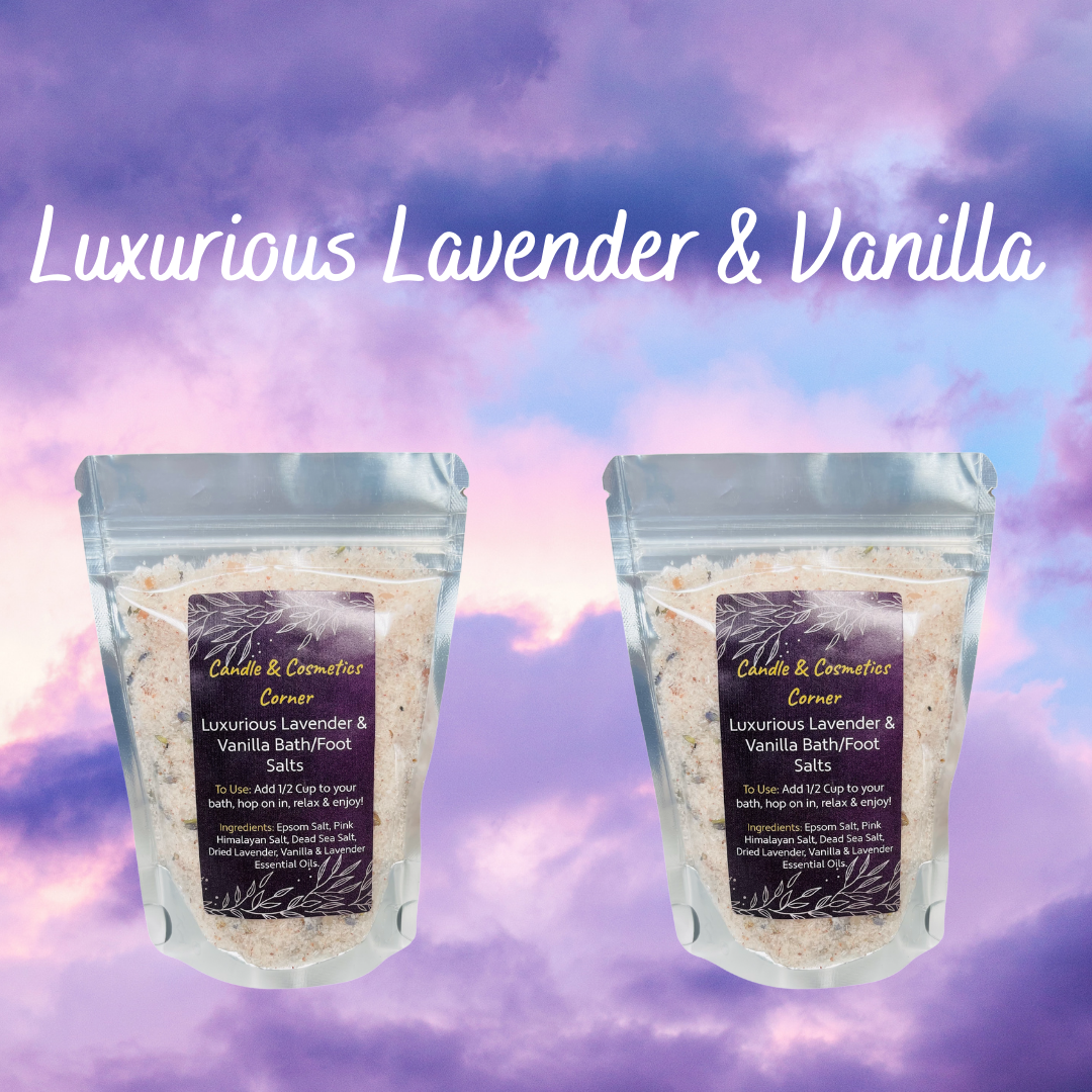 Luxurious Lavender Vanilla Bath Salts - 170 or 450g