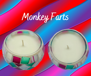 Diamond Candy Mosaic Soy Wax Candle fragranced with Monkey Farts