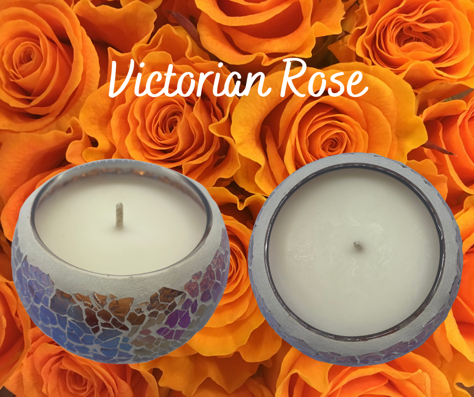 Amber Mosaic Soy wax Candle with Victorian Rose fragrance