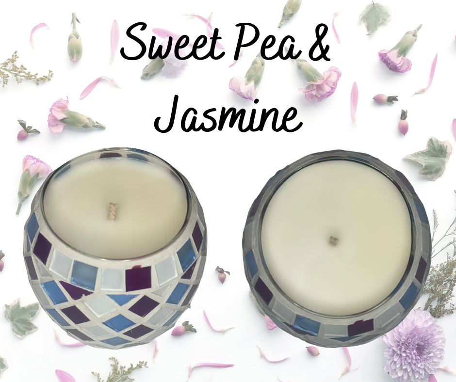 Mosaic Soy Wax Candle - Sweet Pea & Jasmine