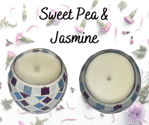 Mosaic Soy Wax Candle - Sweet Pea & Jasmine