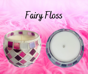 Limited Edition Pink/Purple Mosaic Soy Wax Candle - Fairy Floss